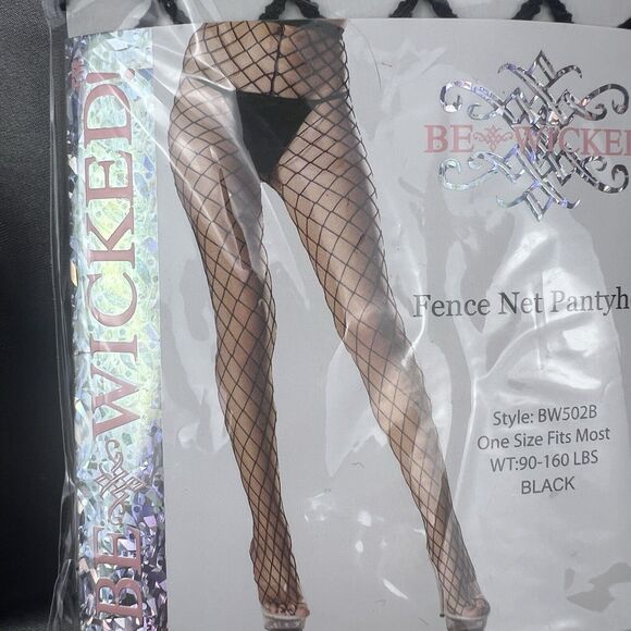 Be‎ Wicked High Waist Fishnet Tights Fence Net Pantyhose Stockings Nylons Dance - Picture 4 of 6